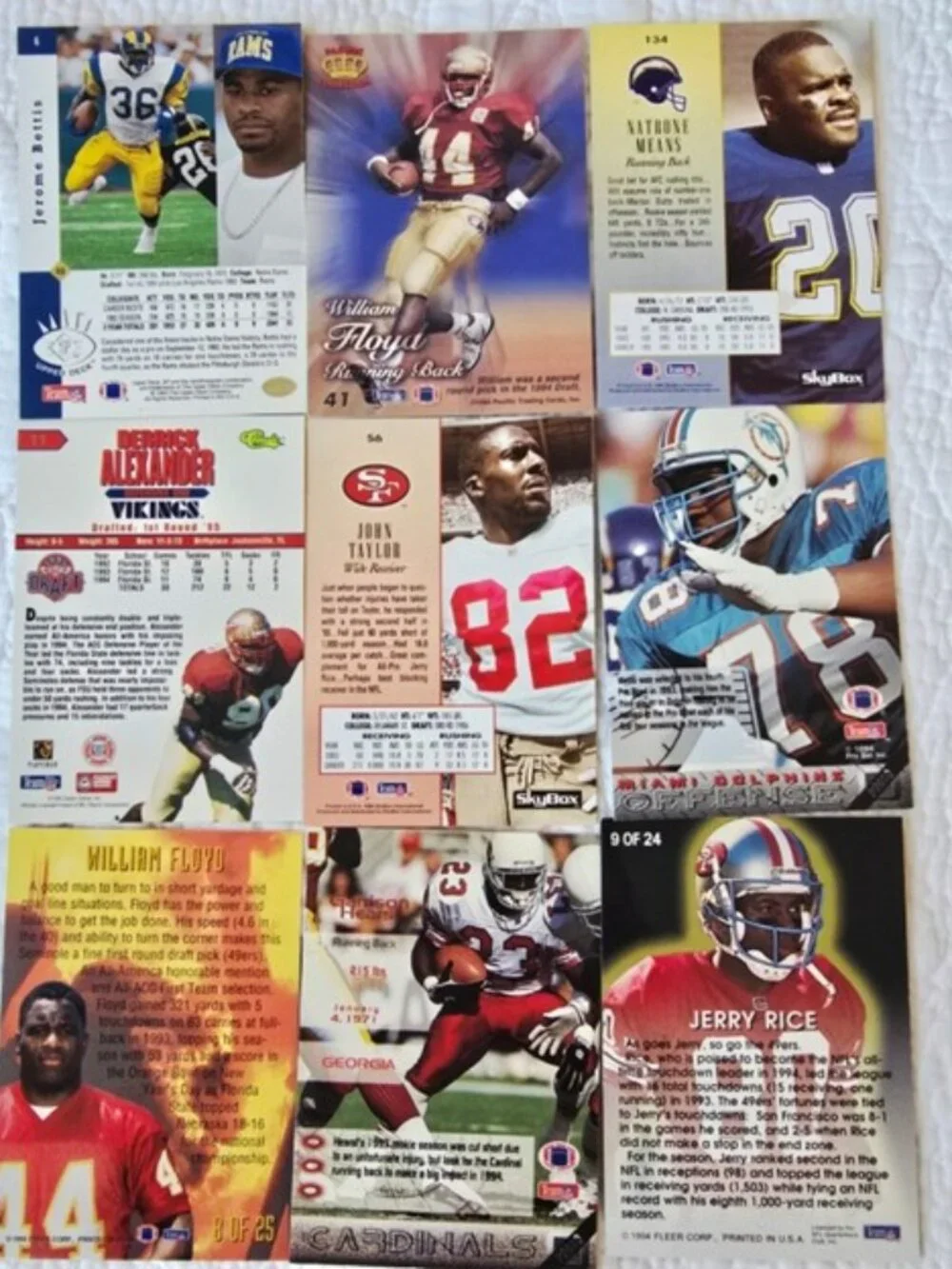 Vintage Football Trading Card Lot 40 Cards Sanders Aikman Montana Bradshaw Long